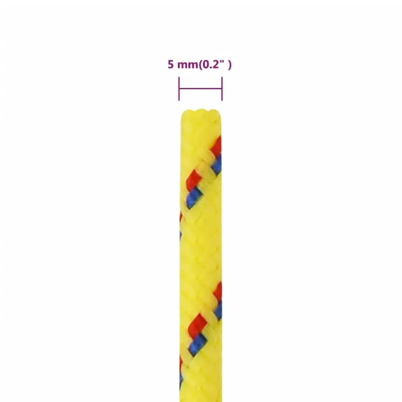 Valties virvė, geltonos spalvos, 5mm, 25m, polipropilenas