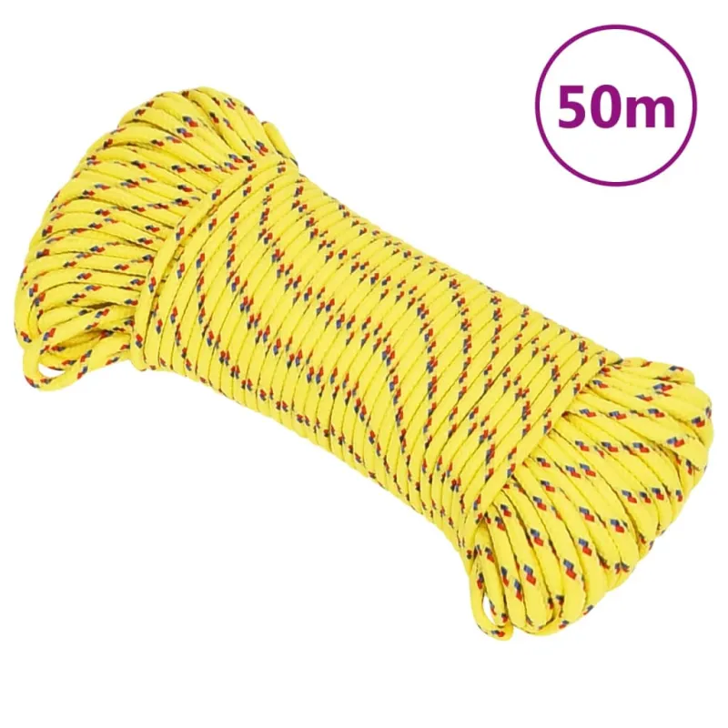 Valties virvė, geltonos spalvos, 5mm, 50m, polipropilenas