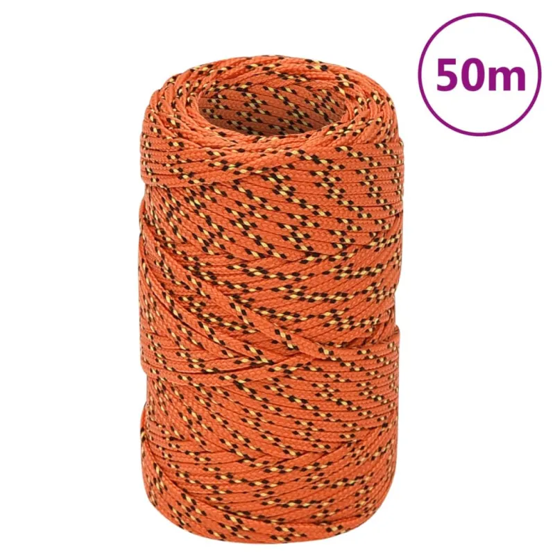Valties virvė, oranžinės spalvos, 2mm, 50m, polipropilenas