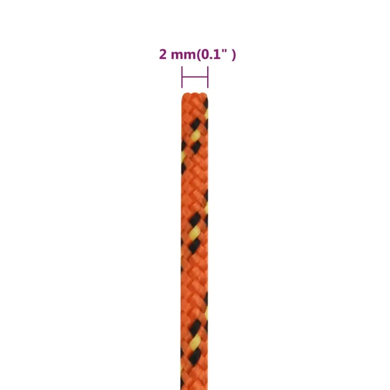 Valties virvė, oranžinės spalvos, 2mm, 100m, polipropilenas