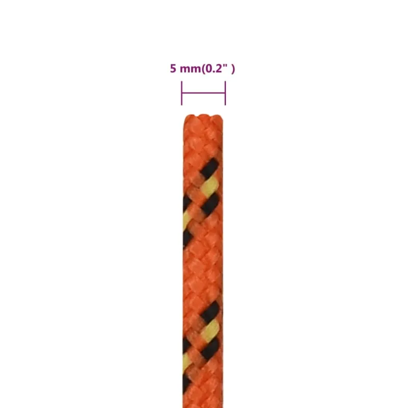Valties virvė, oranžinės spalvos, 5mm, 100m, polipropilenas