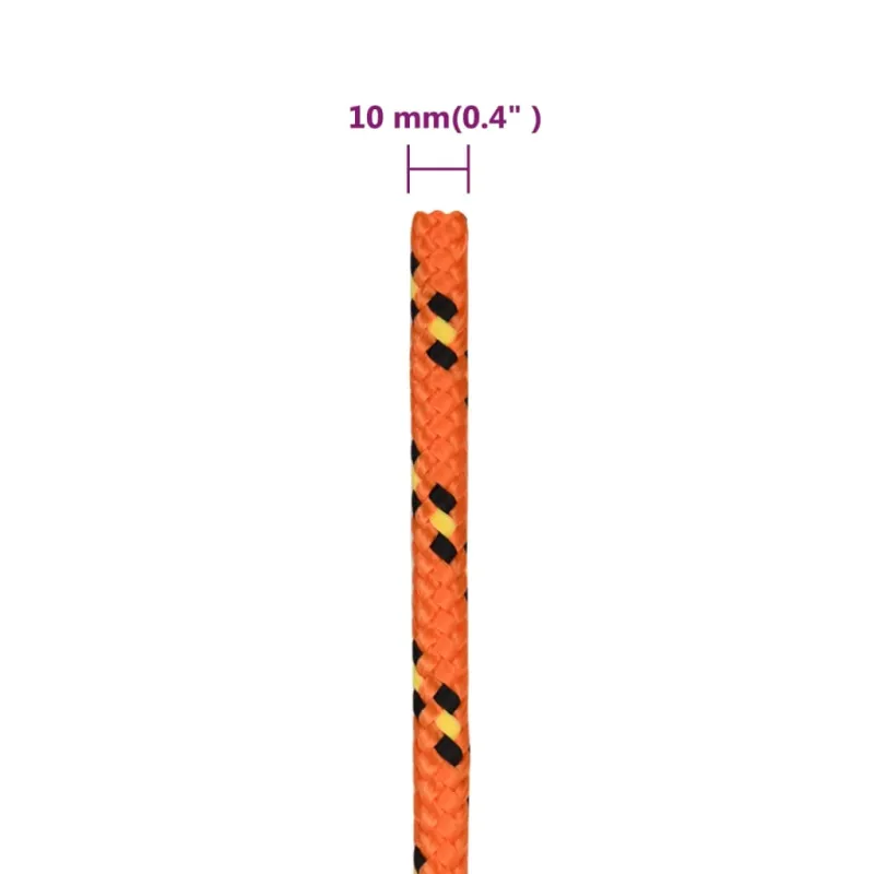 Valties virvė, oranžinės spalvos, 10mm, 250m, polipropilenas