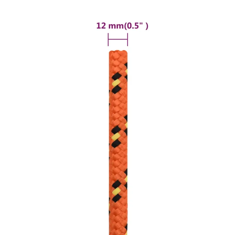 Valties virvė, oranžinės spalvos, 12mm, 25m, polipropilenas