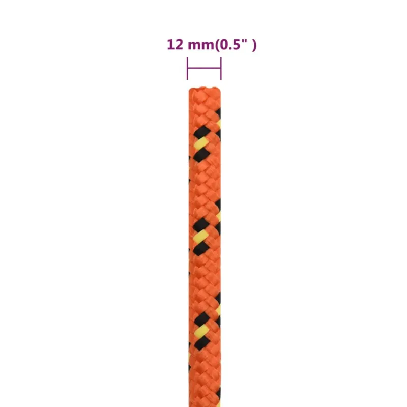 Valties virvė, oranžinės spalvos, 12mm, 100m, polipropilenas