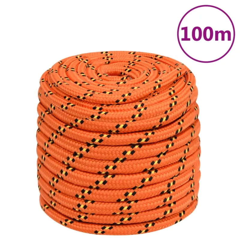 Valties virvė, oranžinės spalvos, 16mm, 100m, polipropilenas