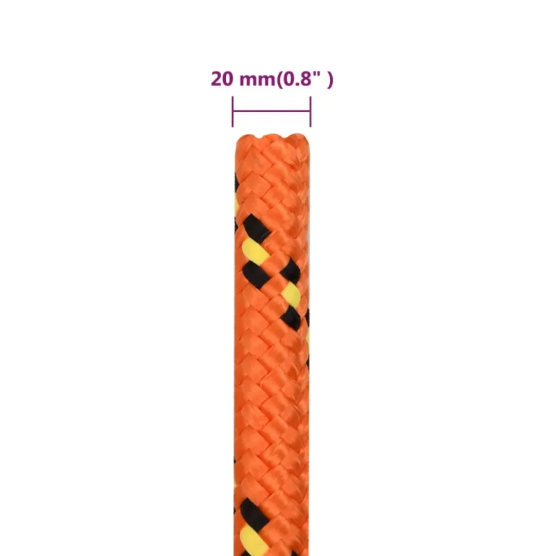 Valties virvė, oranžinės spalvos, 20mm, 50m, polipropilenas