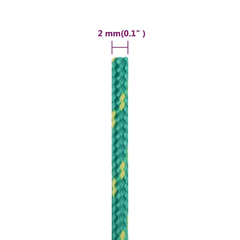 Valties virvė, žalios spalvos, 2mm, 25m, polipropilenas