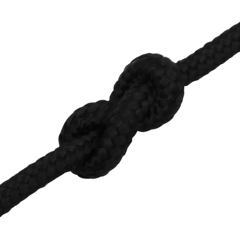 Darbo virvė, juodos spalvos, 6mm, 25m, poliesteris