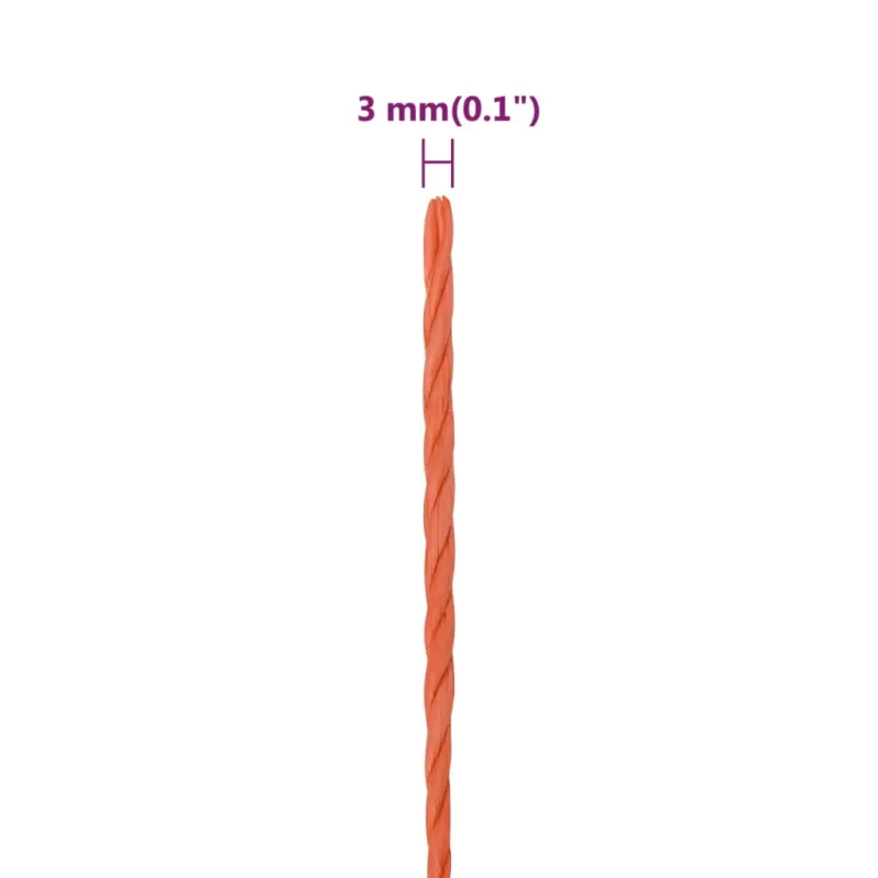 Darbo virvė Oranžinė 3 mm 50 m Polipropilenas