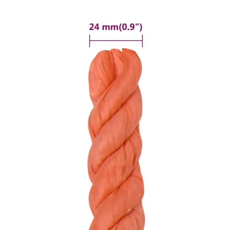 Darbo virvė, oranžinės spalvos, 24mm, 50m, polipropilenas