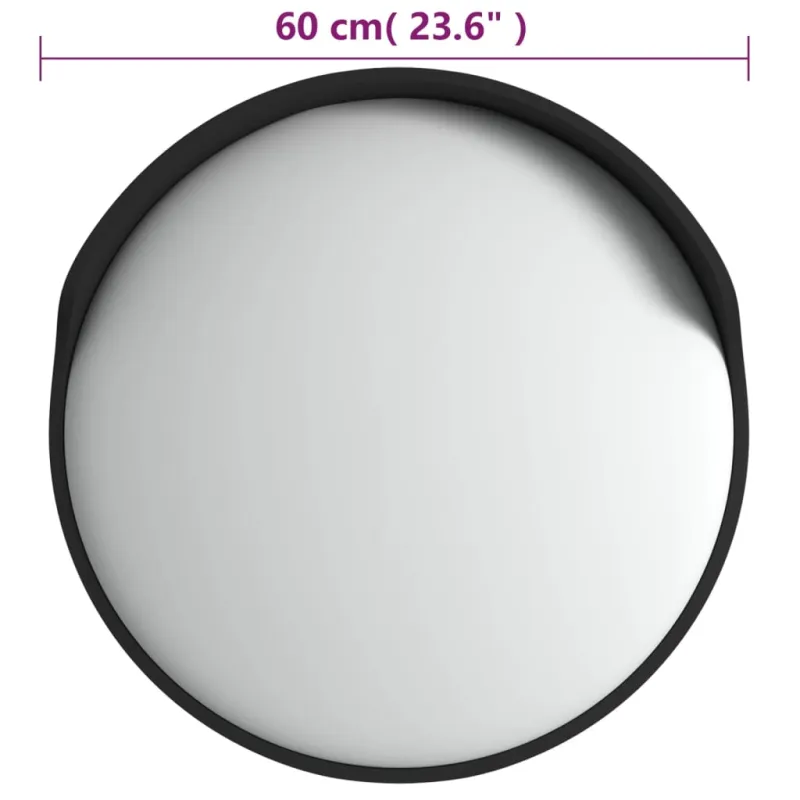 Lauko išgaubtas eismo veidrodis, juodas, Ø60 cm, polikarbonatas