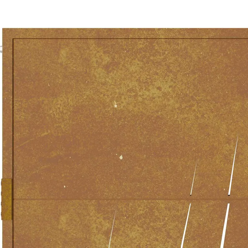 Sodo vartai, 100x75 cm, Corten plienas, žolės raštas