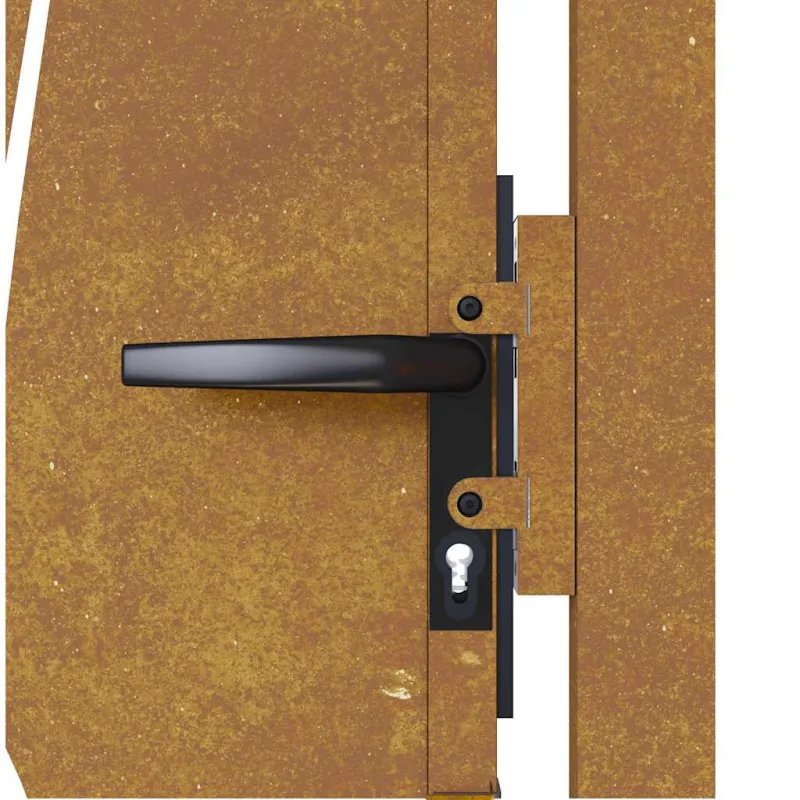 Sodo vartai, 100x125 cm, Corten plienas, žolės raštas