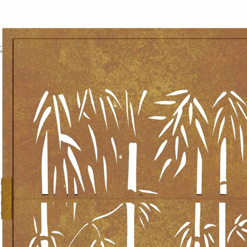 Sodo vartai, 100x75 cm, Corten plienas, bambuko dizainas