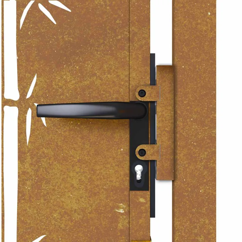 Sodo vartai, 100x150 cm, Corten plienas, bambuko dizainas