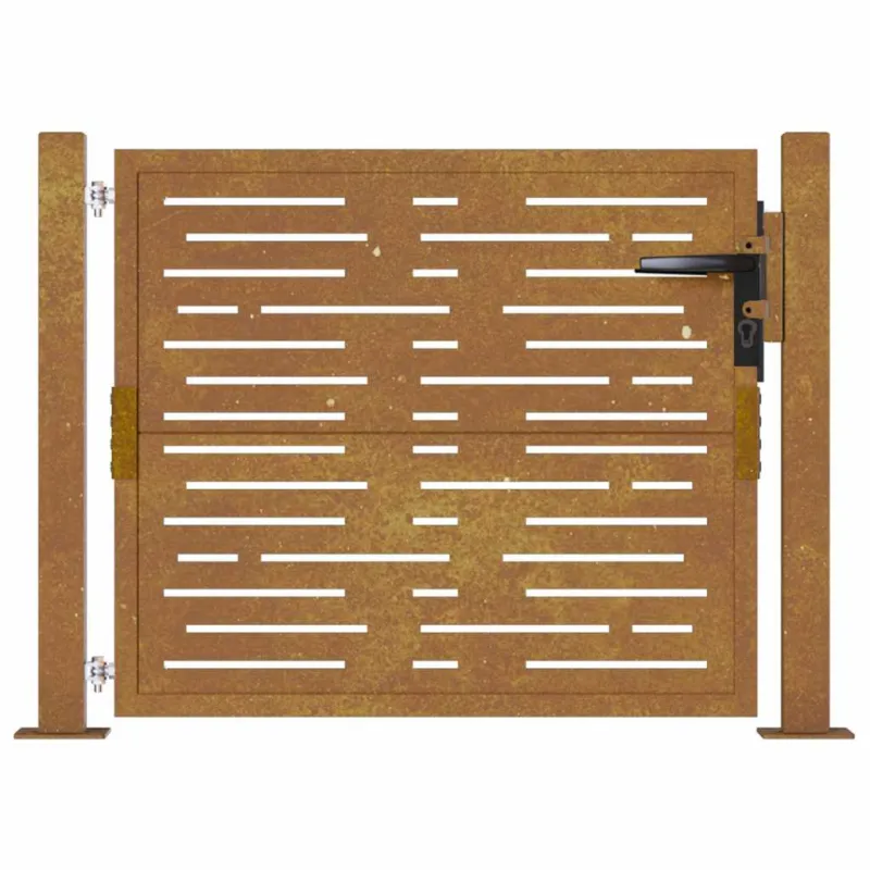 Sodo vartai, 100x75 cm, Corten plienas, kvadratinis dizainas