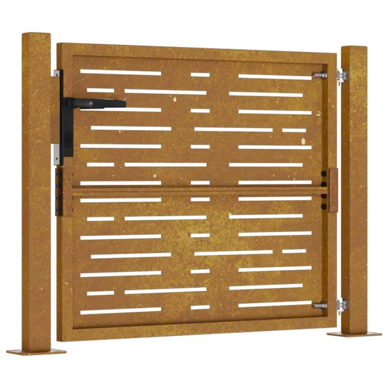 Sodo vartai, 100x75 cm, Corten plienas, kvadratinis dizainas