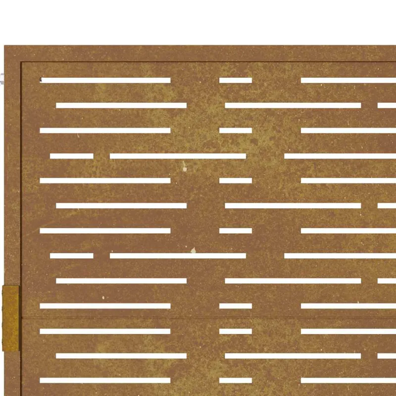 Sodo vartai, 100x75 cm, Corten plienas, kvadratinis dizainas