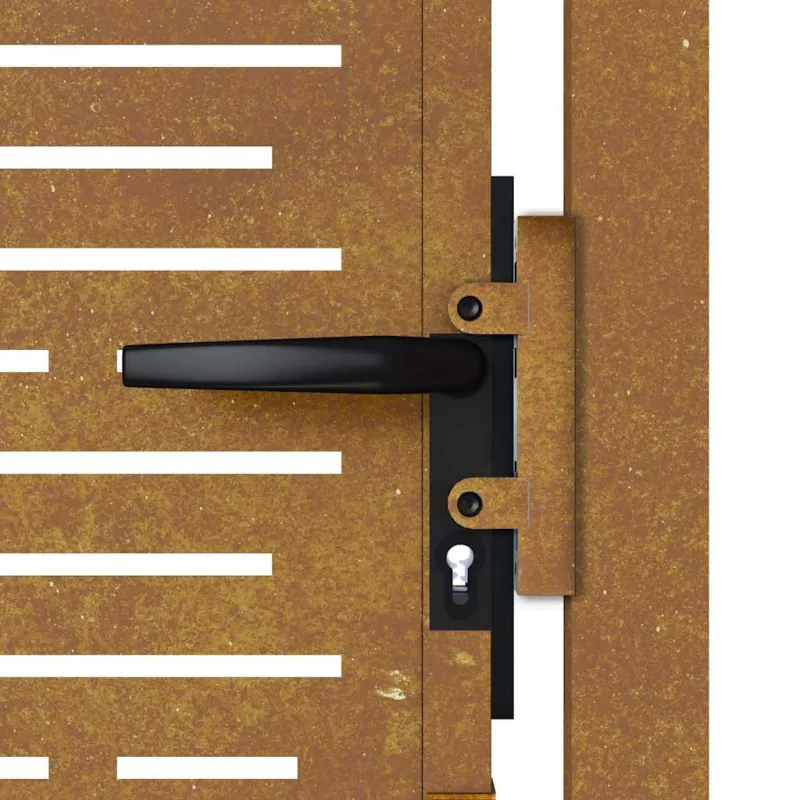 Sodo vartai, 100x75 cm, Corten plienas, kvadratinis dizainas