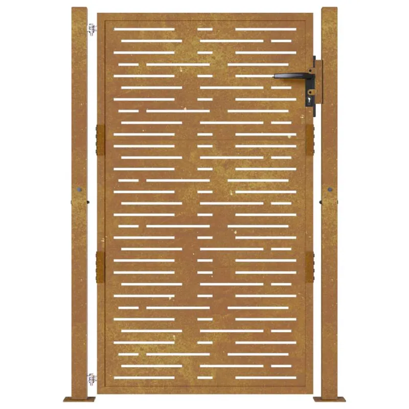 Sodo vartai, 100x125 cm, Corten plienas, kvadratinis dizainas