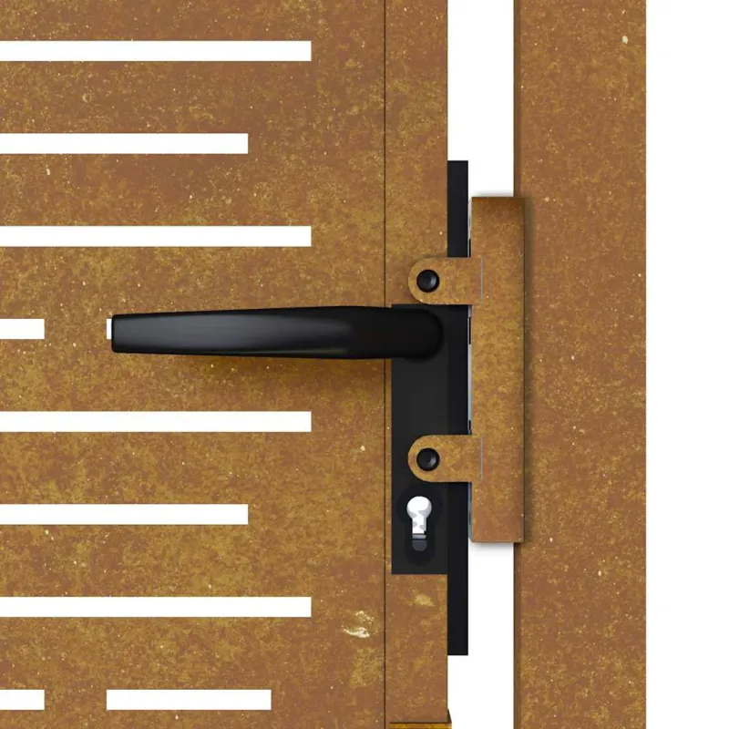 Sodo vartai, 100x125 cm, Corten plienas, kvadratinis dizainas