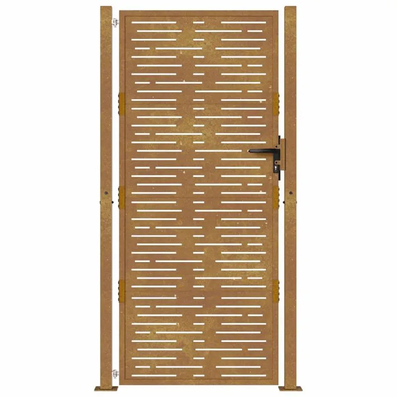 Sodo vartai, 100x175 cm, Corten plienas, kvadratinis dizainas