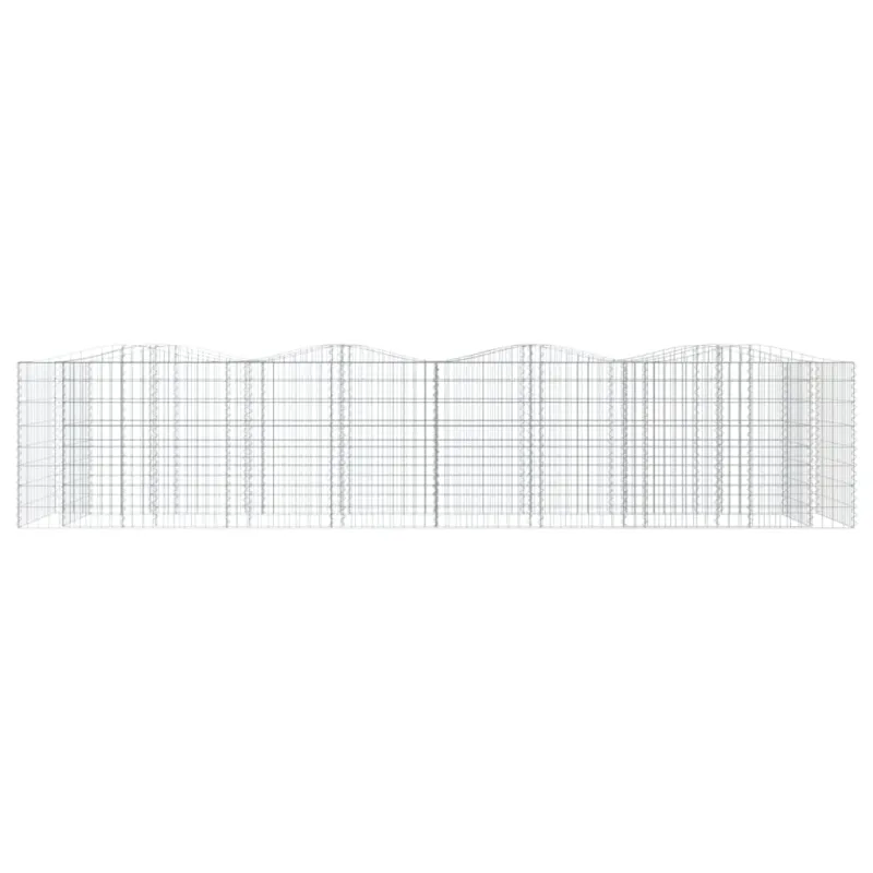 Išlenktas aukštas gabiono lovelis, 400x100x100cm, geležis