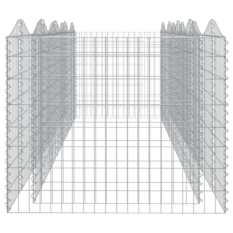 Išlenktas aukštas gabiono lovelis, 400x100x100cm, geležis