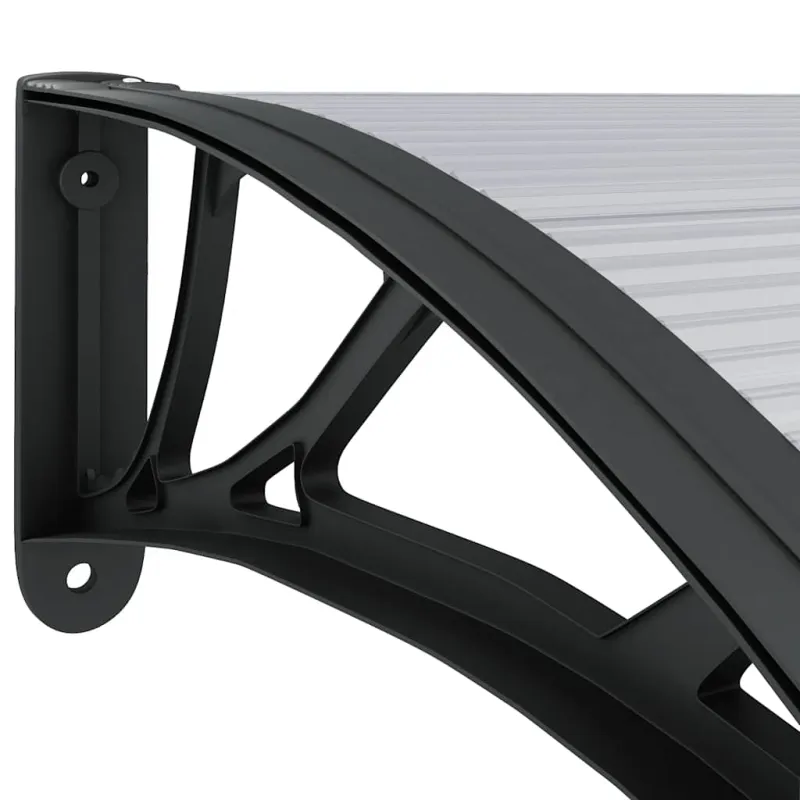 Stogelis durims, juodas ir skaidrus, 300x75cm, polikarbonatas