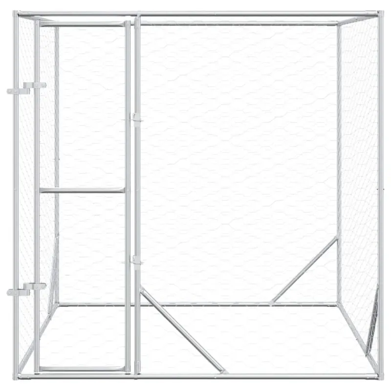 Lauko voljeras šunims, sidabrinis, 2x2x2m, plienas