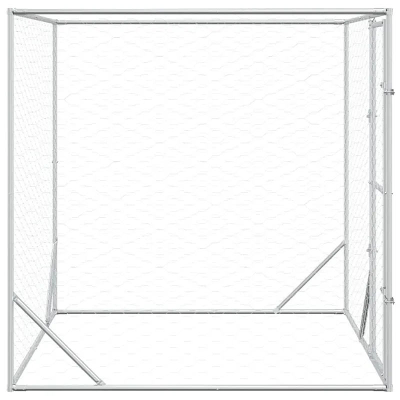 Lauko voljeras šunims, sidabrinis, 2x2x2m, plienas