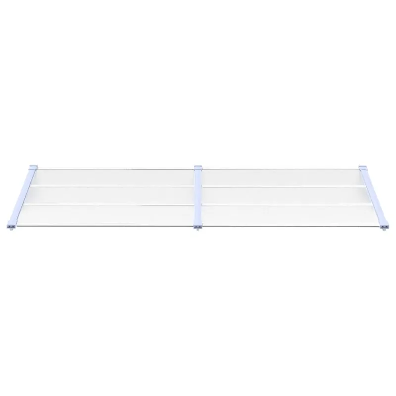 Stogelis durims, pilkas ir skaidrus, 239x90cm, polikarbonatas