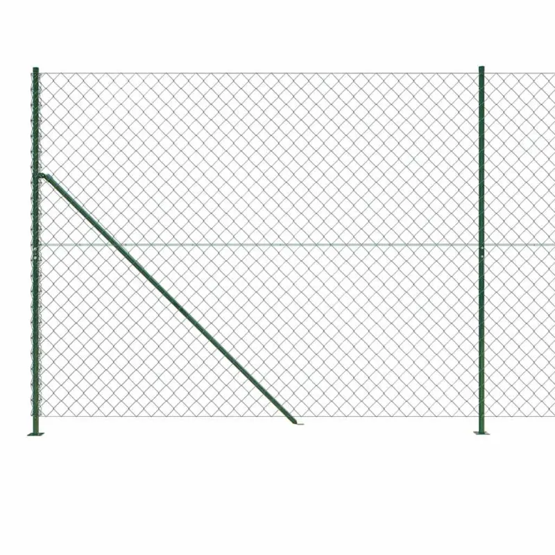 Tinklinė tvora su flanšais, žalios spalvos, 1,6x10m