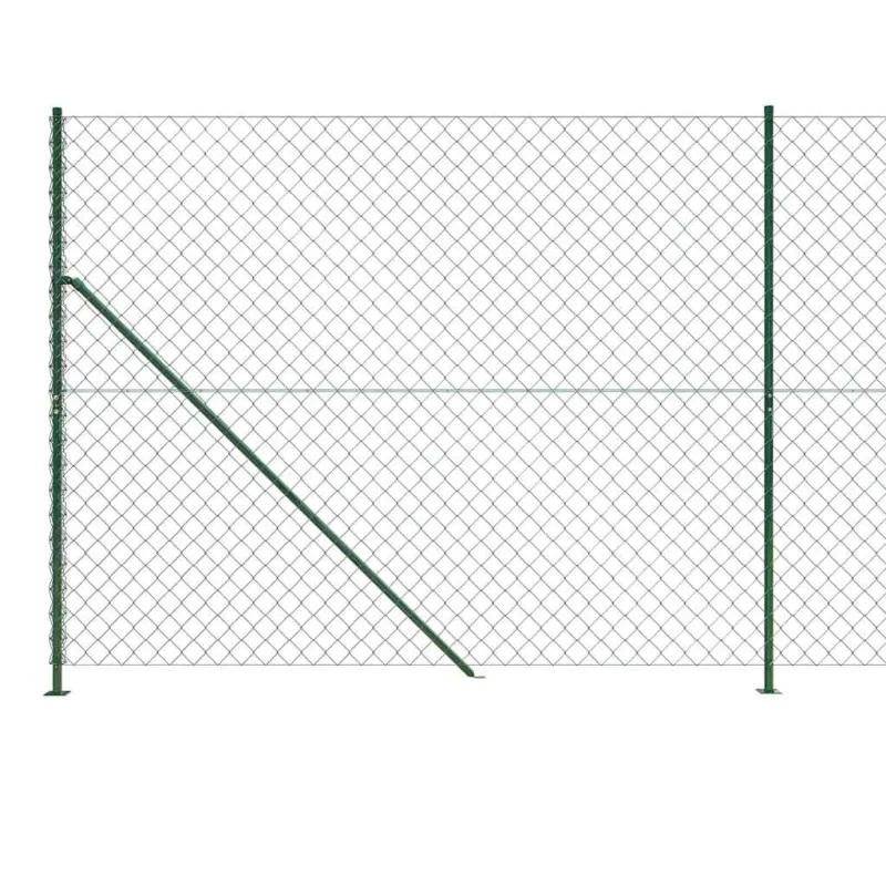 Tinklinė tvora su flanšais, žalios spalvos, 1,6x25m