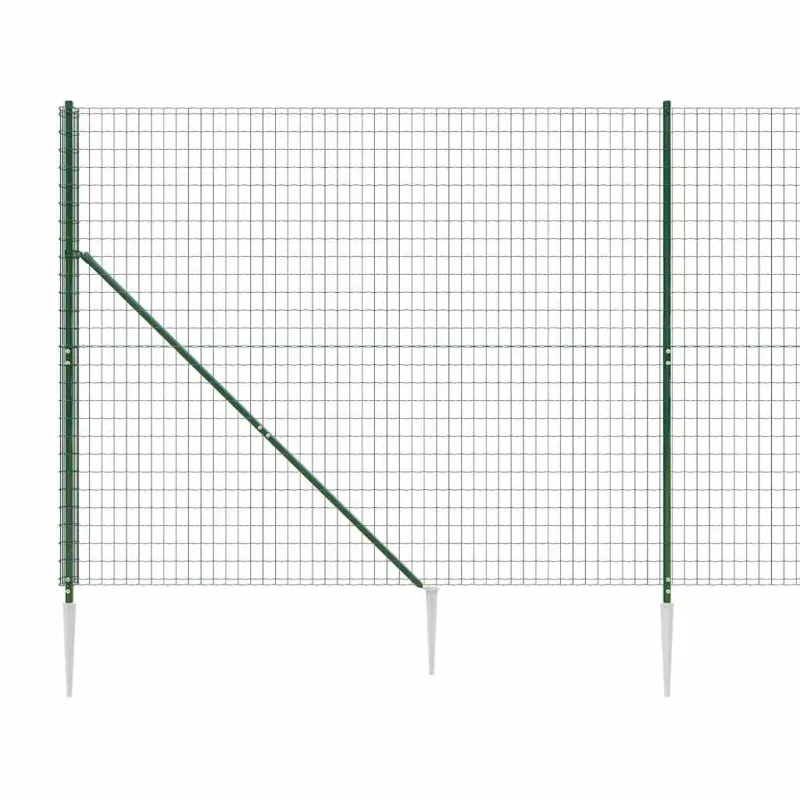 Vielinė tinklinė tvora su smaigais, žalios spalvos, 1,6x25m