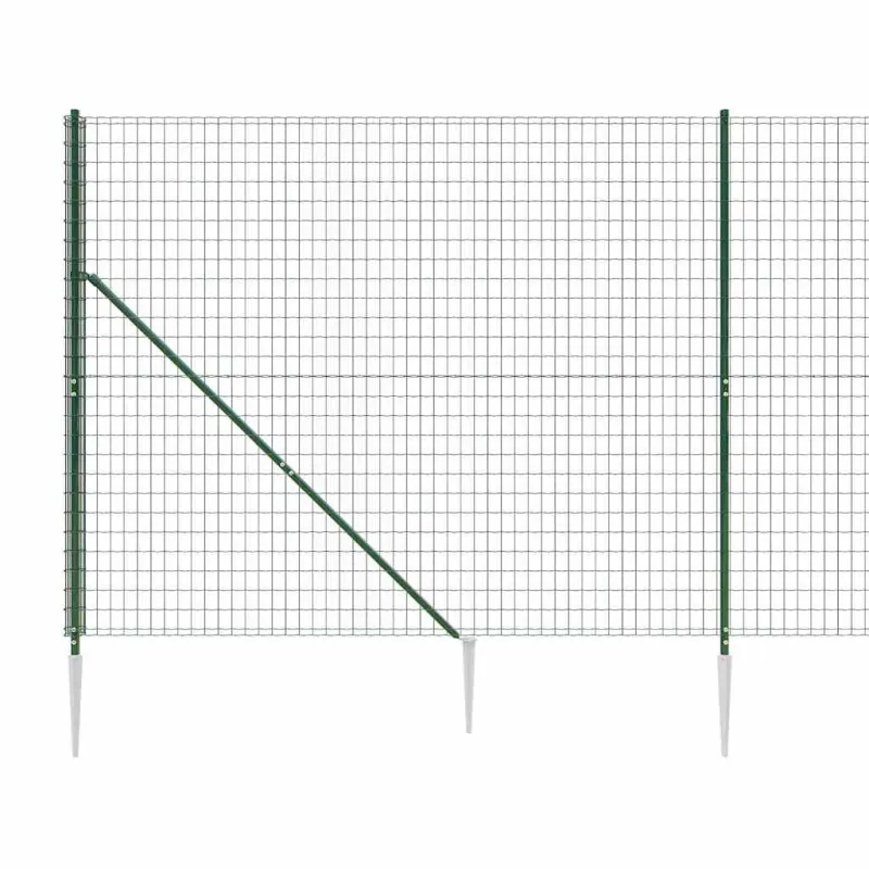 Vielinė tinklinė tvora su smaigais, žalios spalvos, 2,2x25m