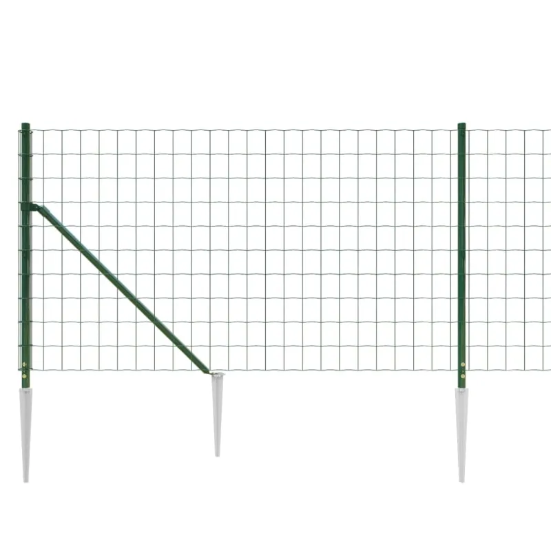 Vielinė tinklinė tvora su smaigais, žalios spalvos, 1x10m