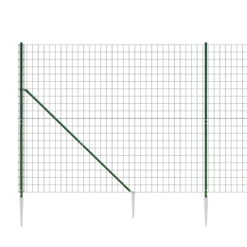 Vielinė tinklinė tvora su smaigais, žalios spalvos, 1,4x10m