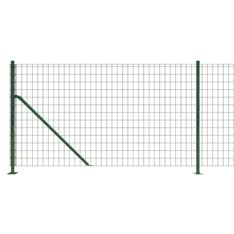 Vielinė tinklinė tvora su flanšais, žalios spalvos, 1x25 m