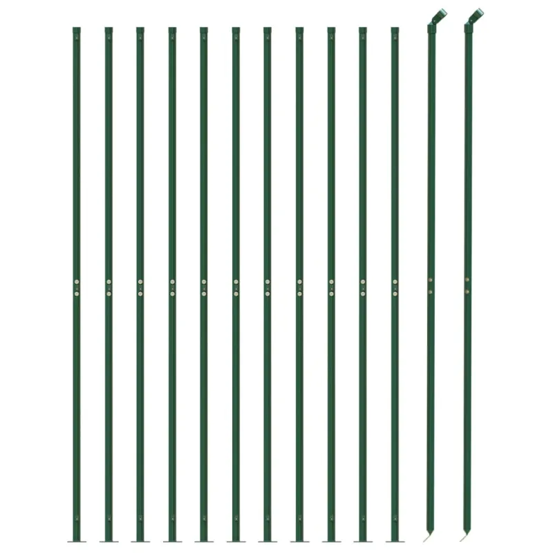 Vielinė tinklinė tvora su flanšais, žalios spalvos, 1,6x25 m