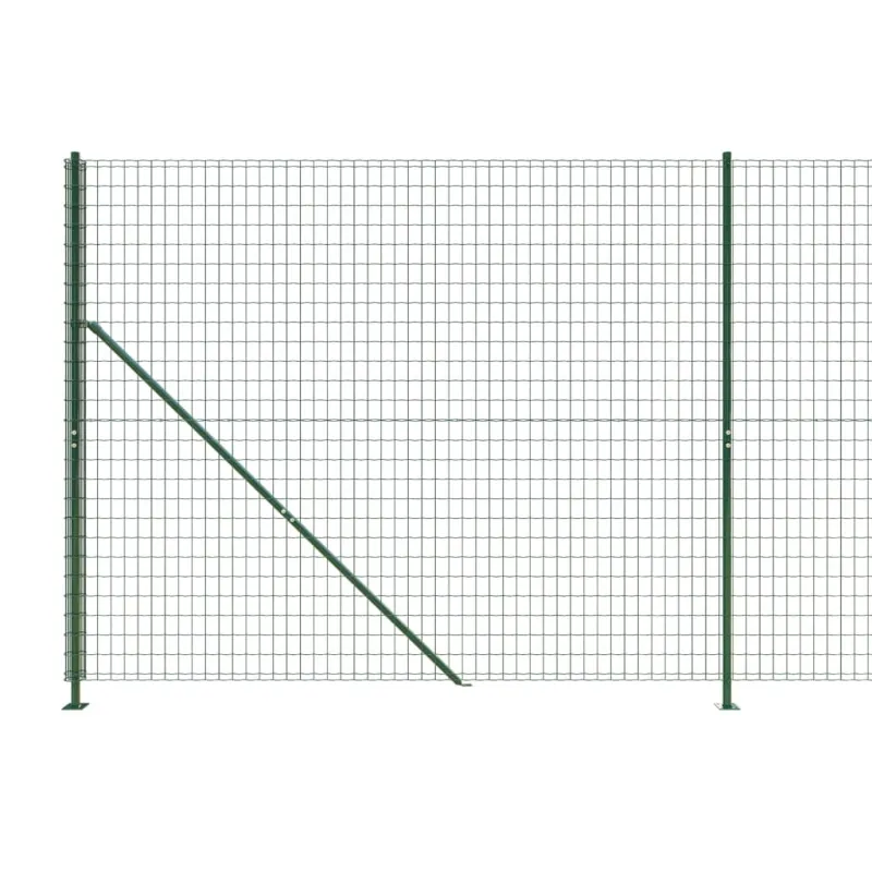 Vielinė tinklinė tvora su flanšais, žalios spalvos, 1,8x25 m