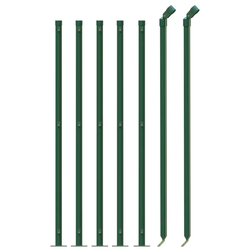 Vielinė tinklinė tvora su flanšais, žalios spalvos, 1,1x10m
