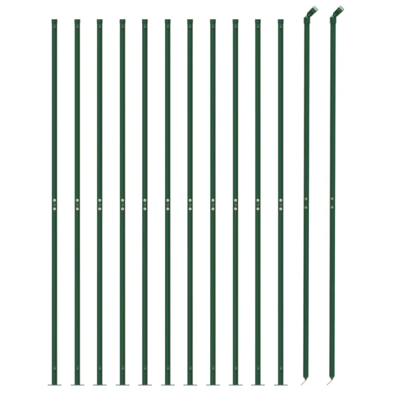 Vielinė tinklinė tvora su flanšais, žalios spalvos, 1,1x25m