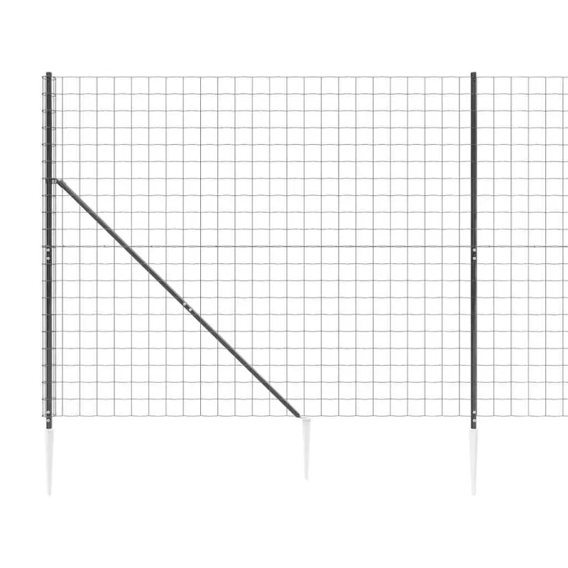 Vielinė tinklinė tvora su smaigais, antracito spalvos, 2,2x10m