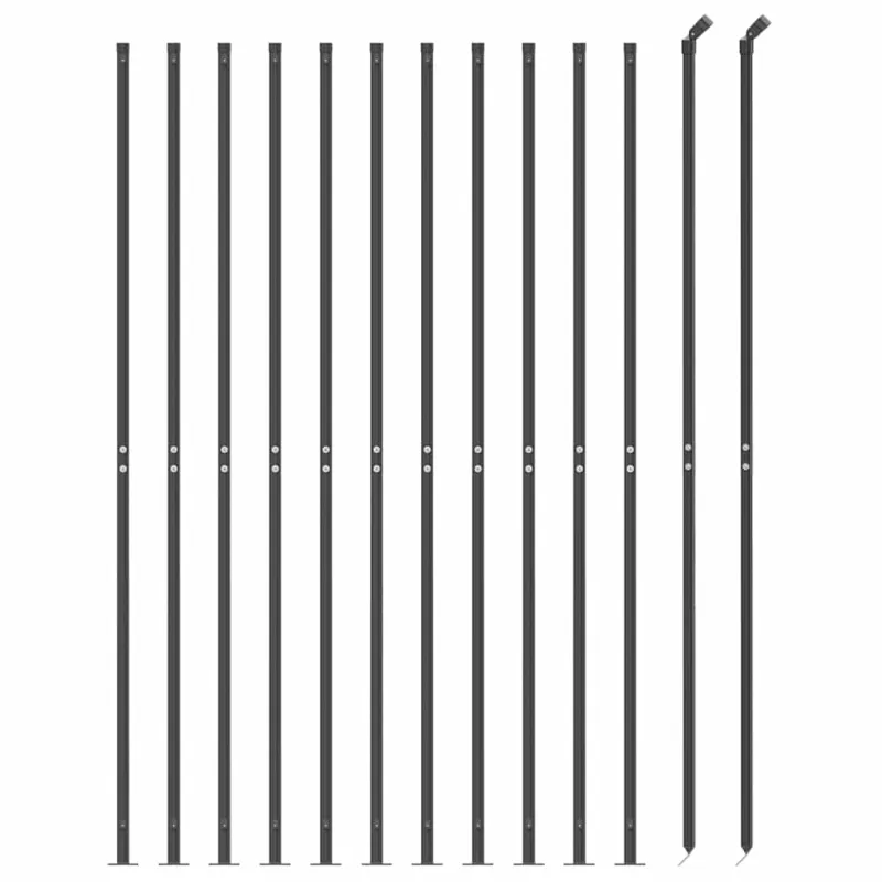 Vielinė tinklinė tvora su flanšais, antracito spalvos, 1,8x25 m
