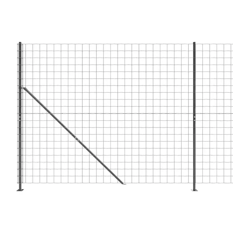 Vielinė tinklinė tvora su flanšais, antracito spalvos, 1,4x25 m