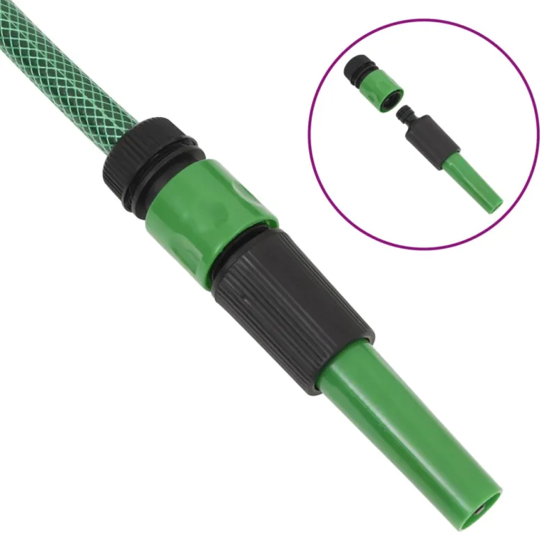 Sodo žarna su tvirtinimo detalėmis, žalia, 0,5", 10m, PVC