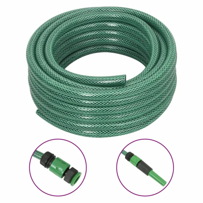 Sodo žarna su tvirtinimo detalėmis, žalia, 0,5", 30m, PVC