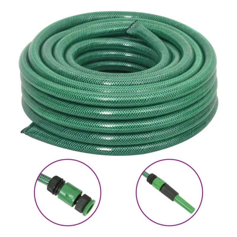 Sodo žarna su tvirtinimo detalėmis, žalia, 0,75", 20m, PVC