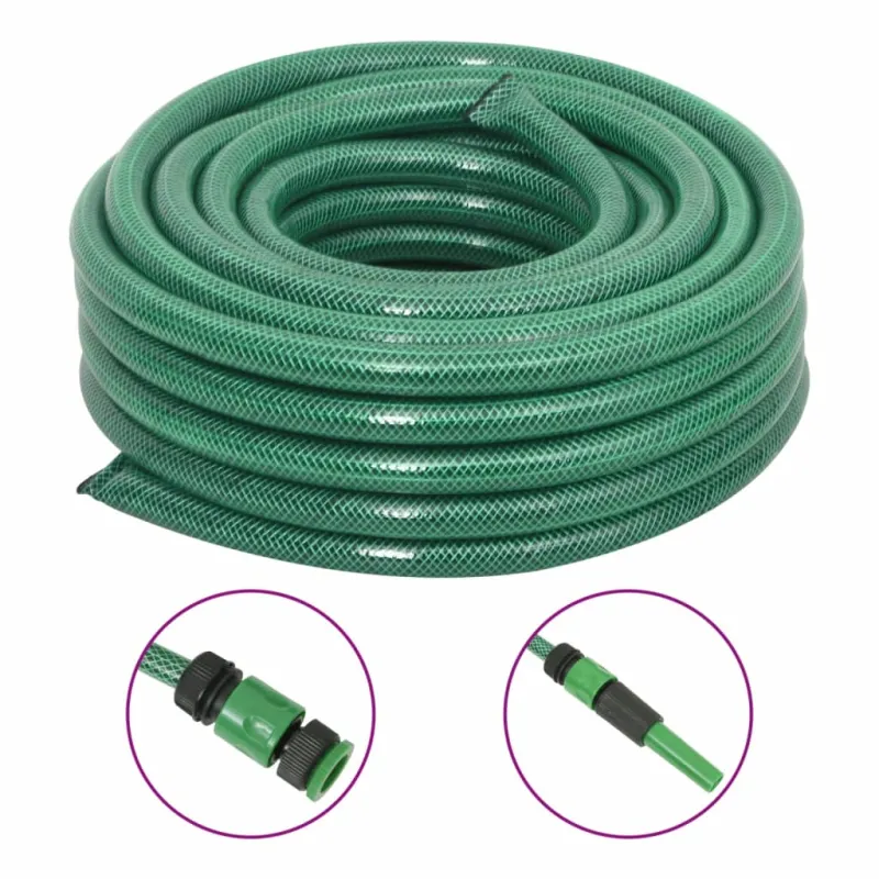 Sodo žarna su tvirtinimo detalėmis, žalia, 0,75", 30m, PVC